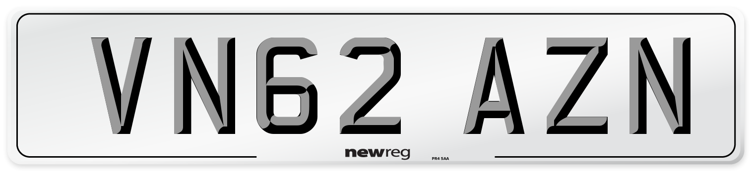 VN62 AZN Number Plate from New Reg